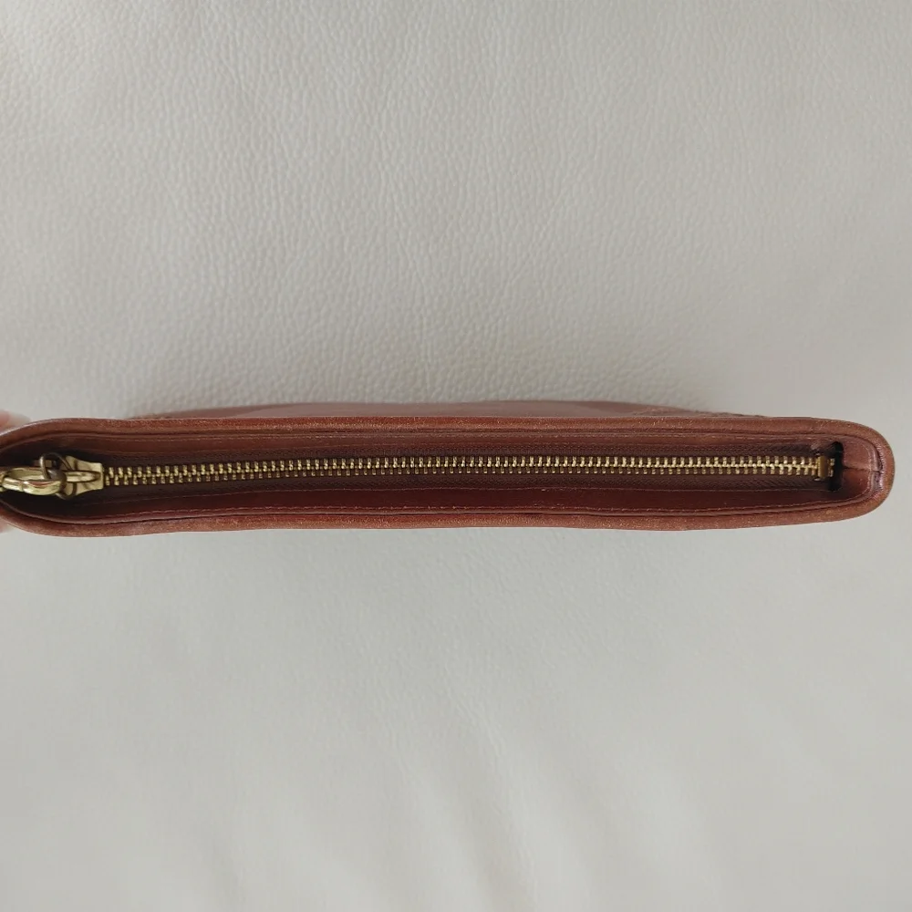 Coach Leather Wristlet with Laser Cut Detail - Rich Brown - OS - Picture 5 of 8